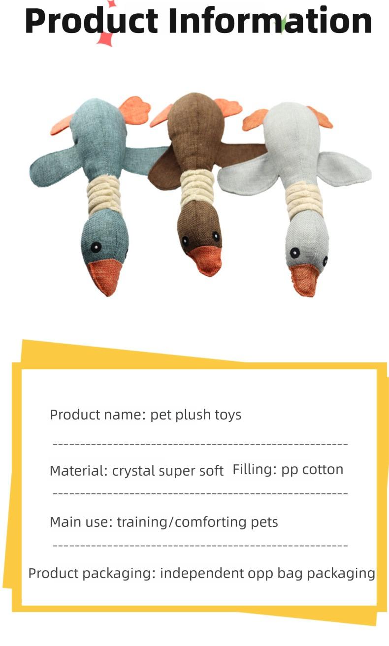 New Pet Toy: Squeaky, Durable, and Chew-Resistant Goose - Teething and Dental Cleaning Toy for Dogs and Cats