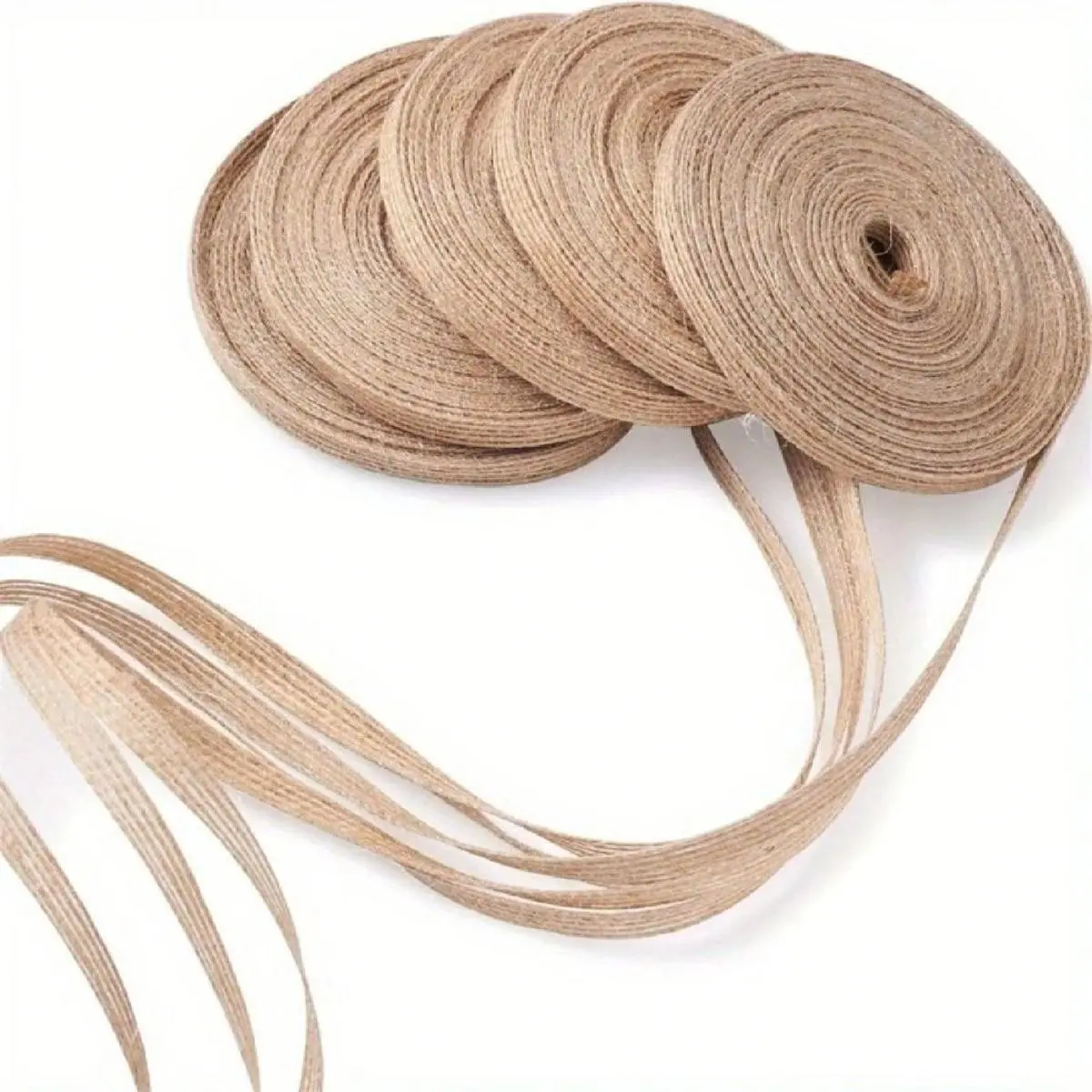 3/5/7 Rolls of Classic Handmade Jute Ribbon, 196.8 Inch by 0.6 Cm, Ideal for Crafting, Gift Wrapping, Fashion Accessories, Decorative Ribbon