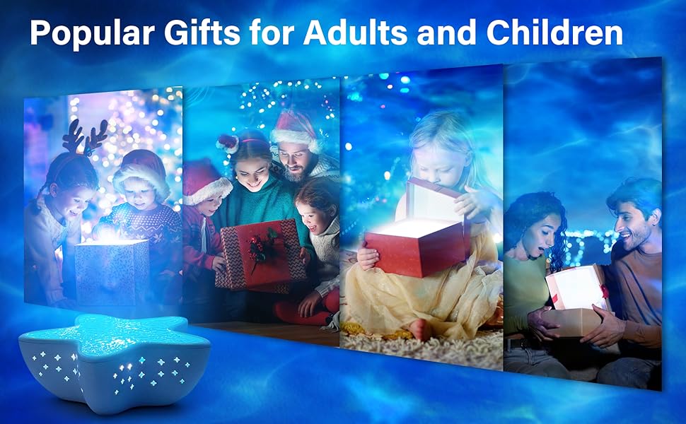 All-Scenario Northern Lights Projector - 8 Color Dynamic Ocean Wave Light, Waterproof Star Shape Light, Fits Bath Spa, Kids Room, Bedroom, Pool, Party - Perfect Romantic Gift for Anyone