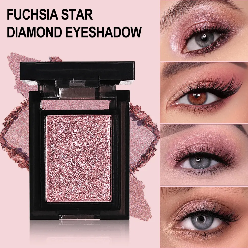 Fuchsia Star EYESHADOW Waterproof and Sweatproof, Easy-to-blend Formula, Suitable for All Skin Tones, Dazzling Pearlescent Finish for All Four Seasons, Perfect for Music Festivals, Parties, and Stage Performance