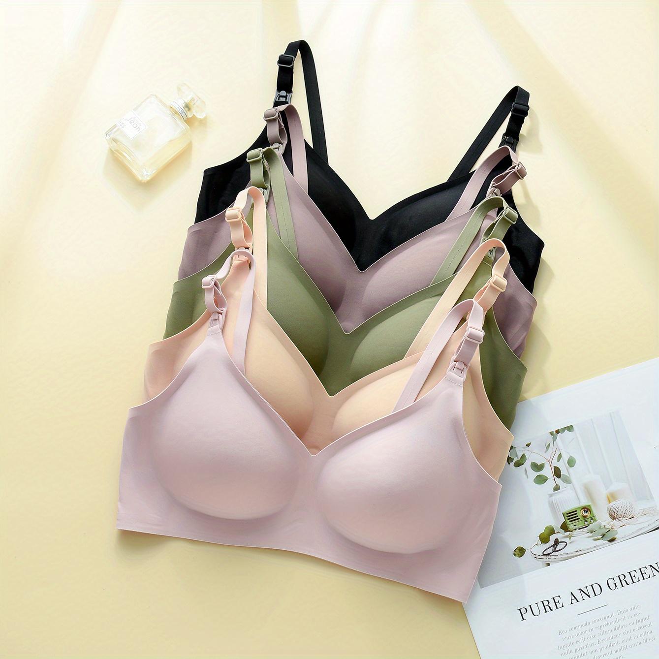 Comfy Wireless Nursing Bra - Removable Pad, Medium Support, Breathable Polyamide Fabric, Hand Washable, Solid Color, Casual Style for Adult Women