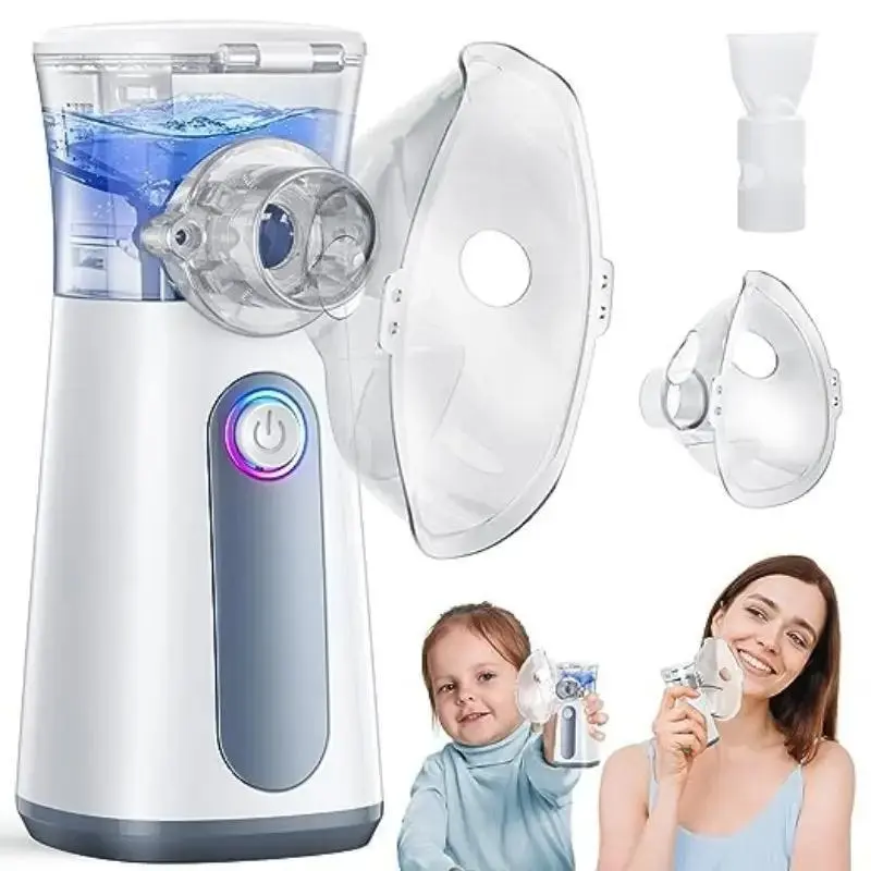 Portable Ultrasonic Nebulizers with 2 Modes, 1 Set Rechargeable Nebulizers with Mask & Mouthpiece, Personal Care Appliances for Home & Travel, USB Rechargeable Nebulizer, Handheld Nebulizer