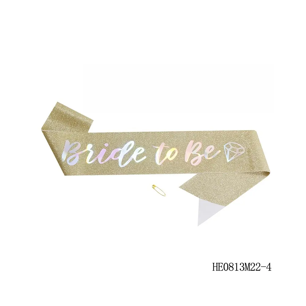 Pesenar Glitter Bridal Sash, Perfect for New Brides, Essential Wedding Accessory, Ceremony Ribbon