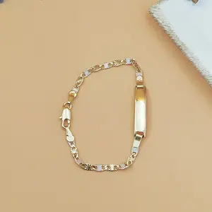 Minimalist Curved ID Bar Bracelet – Polished Blank 3-Color Bangle Jewelry, Handmade Unisex Bracelet for Men & Women, Sleek Daily Wear & Couple Gift