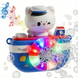 Charging Bubble Machine with 5 Packs of Concentrated Liquid, High-Quality Cartoon Light Music Handheld Electric Toy