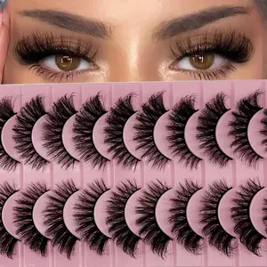 10 Pairs Mango Eyelashes Natural Look, 8D Artificial False Lashes, Angel Wing Extension Strip Lashes 0.63 Inch Fake Lashes