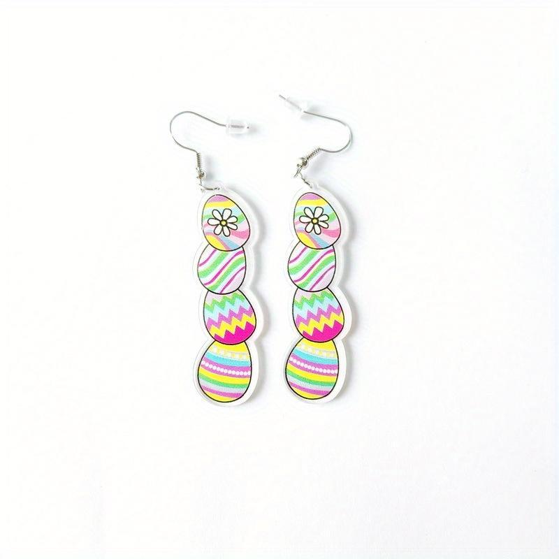 Cartoon Acrylic Easter Dangle Earrings Cute Rabbit Egg Carrot Truck Design for Women Girls Spring Holiday Jewelry