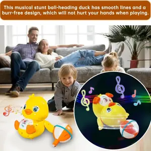Bright Balancing Ball Dancing Duck Toy, Automatic Obstacle Avoidance, Flashing Music, Fun Interactive Baby Toy, Infant Plaything