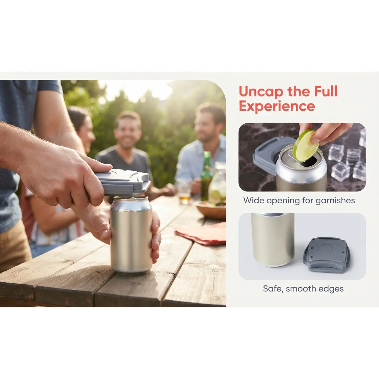Can opener for beer cans, multifunctional can opener, portable bottle opener, can opener