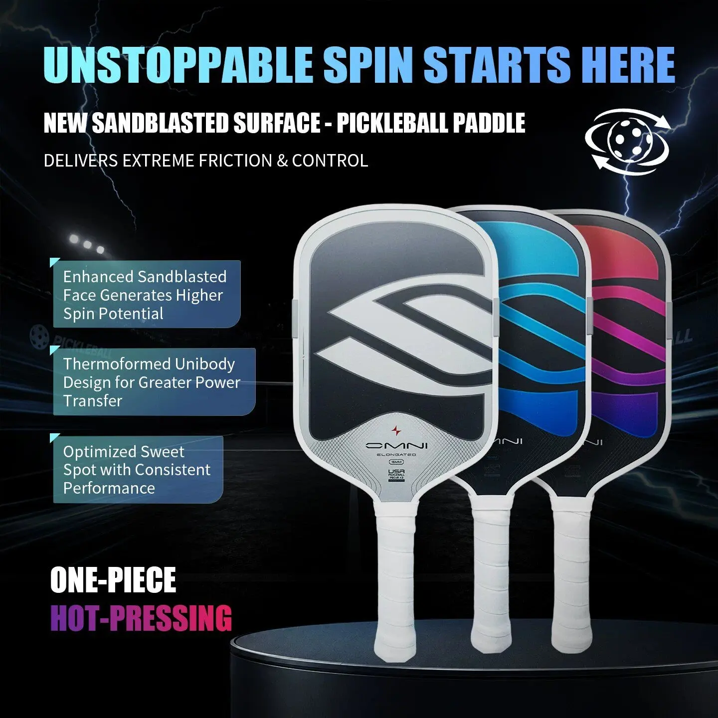 T700 Carbon Fiber Omni Pickleball Paddle, Foam Core Hot Pressed, Enhanced Control, Stable Performance, Ideal for Advanced Players