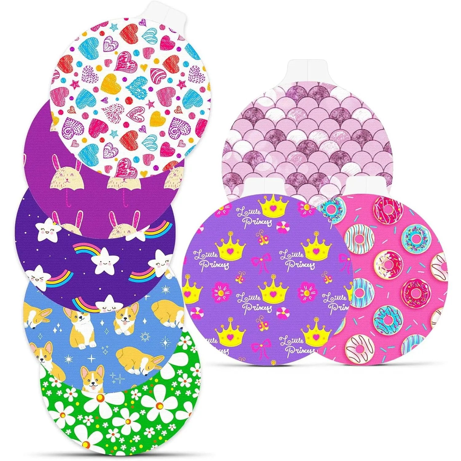Waterproof Sensor Covers for Libre 3 & Plus – 40 Pack Flexible Adhesive Patches with Easy-Peel Tab, Hypoallergenic Latex-Free CGM Tape, 15 Days Protection, Sweet Cute Print
