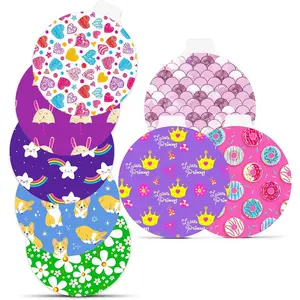 Waterproof Sensor Covers for Libre 3 & Plus – 40 Pack Flexible Adhesive Patches with Easy-Peel Tab, Hypoallergenic Latex-Free CGM Tape, 15 Days Protection, Sweet Cute Print