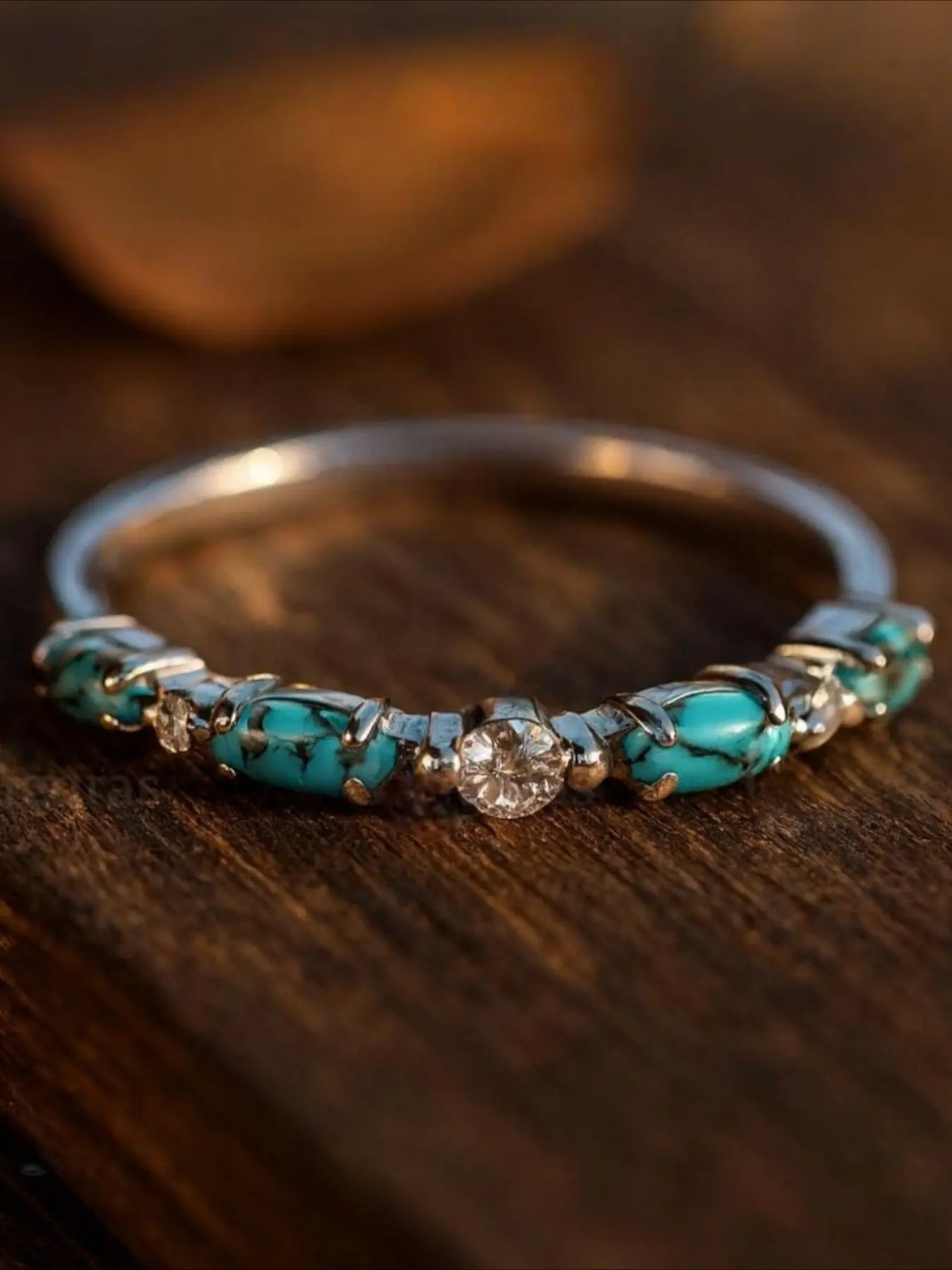 [Vintage Ring]1pc Women's Bohemian Vintage Jewelry Ring - Synthetic Turquoise Inlaid, Unique Pattern, Ideal for Daily Wear & Parties, Elegant Retro Style