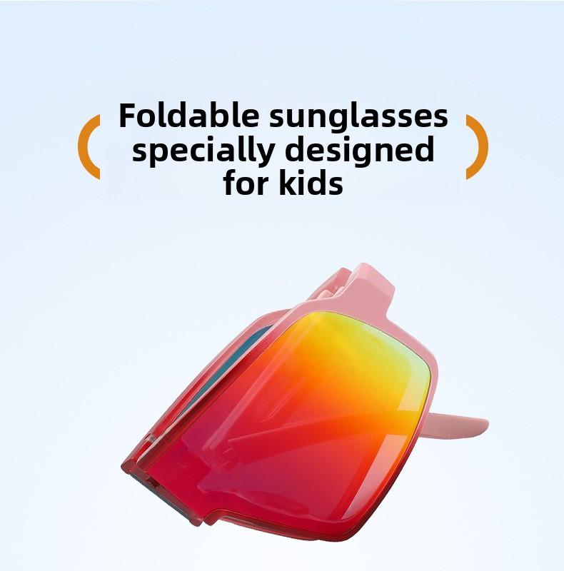 Pocket Magic Shades: Kids Foldable Sport Sunglasses - Unbreakable TR90, Anti-Fog UV400 Shield - Boys & Girls, with Compact Case