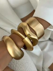 Women's Punk-Style Irregular Design Cuff Bangle, Vintage Fashion Jewelry for Parties and Birthday Gifts, Trendy Versatile Bracelet