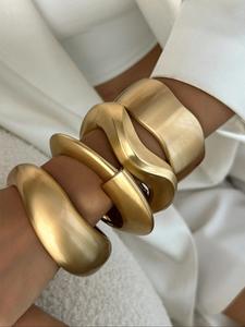 modern women's punk style irregular design cuff bangle bracelet, fashion jewelry for party, daily clothing decor, trendy all-match & exquisite jewellery accessories for birthday gift