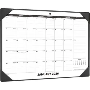 Large Desk Calendar 2026 with Desk Protecting Pad, Runs from Jan 2026 - Jun 2027, Office Supplies 21" x 16 1/2" Desktop Calendar for Life Planning or Organizing