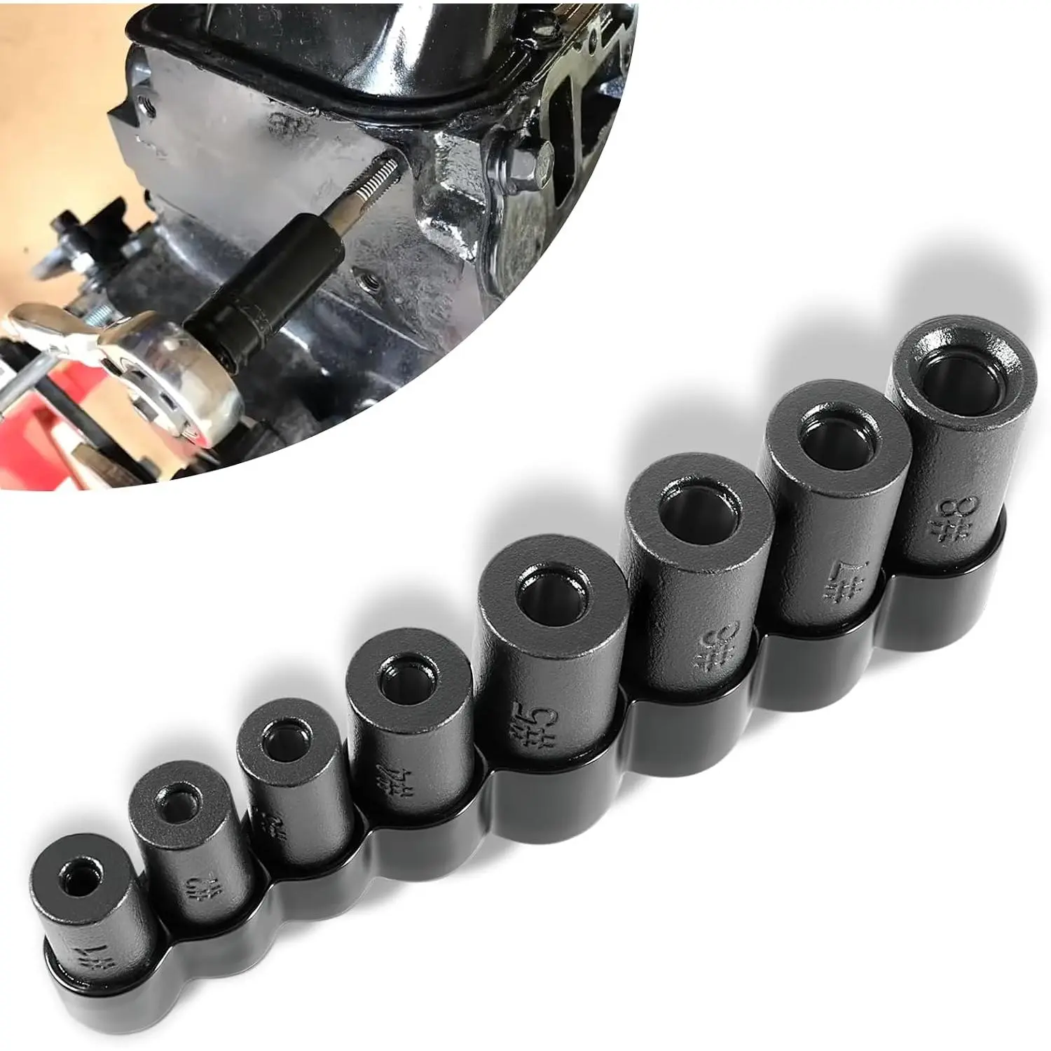 70500 Tap Socket Wrench Set 8- Use with 1/4" & 3/8" Drive Fits  MCTI Taps Thru 1/2” & 1/8" NPT Taps