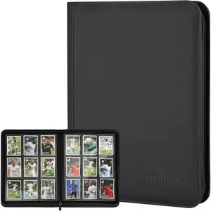 9 Pockets Card Binder Premium Zip Trading Card Binder 540 Double Sided Pocket PU Collection Binder Collector Album Card Folder for MTG TCG Business Cards (Black)