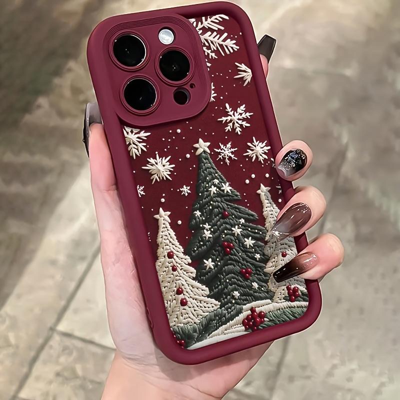 Gaozhu Red Wine Colorful Christmas Trees TPU Anti-Drop Full Protective Case for Apple iPhone 6-16 Pro Max Festive Design c2 Gaozhu Red Wine Colorful Christmas Trees TPU Anti-Drop Full Protective Case for Apple iPhone 6-16 Pro Max Festive Design c2