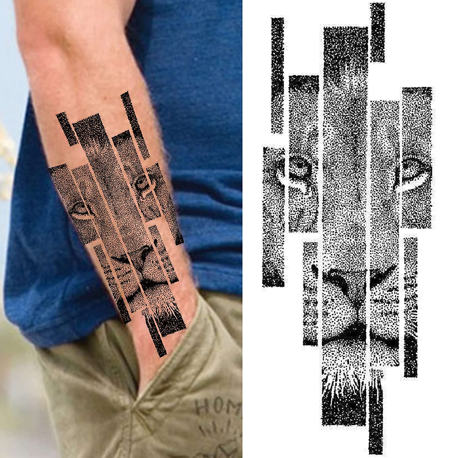 Animal & Figure Pattern Temporary Tattoo Sticker, 10pcs/set Realistic Fake Tattoo Decals, Waterproof Body Art Stickers for Women Men