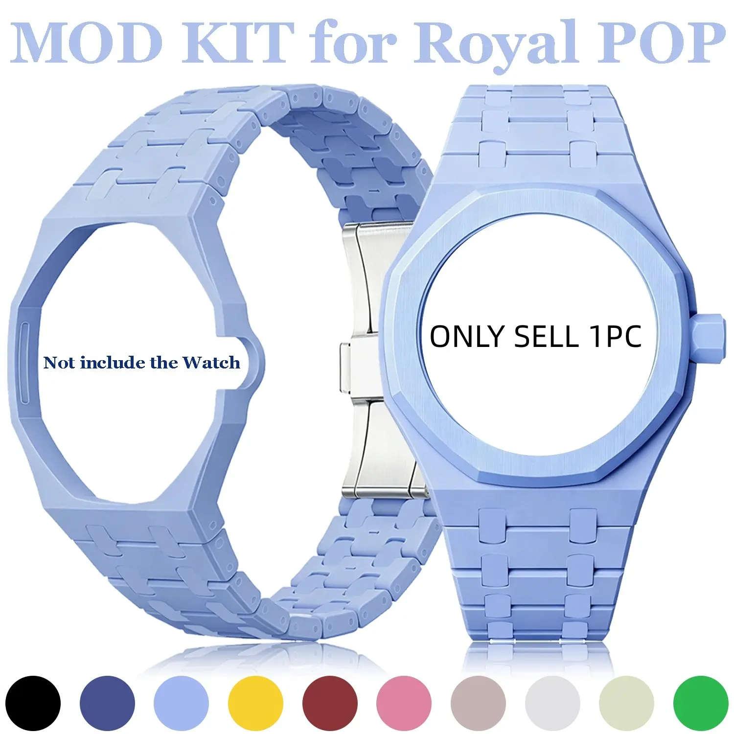 Modification Kit for Swatch X AP Royal POP Biomaterials Acrylic Watch Case +Strap Pocket Changer To Wristwatch