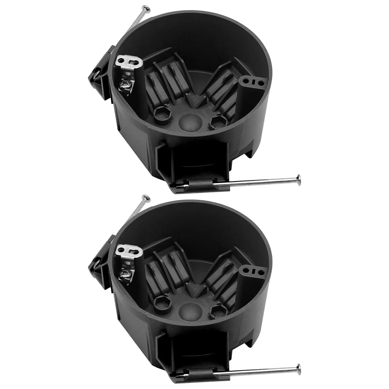 4" Dia Round Ceiling Electrical Box, 1-Gang PVC Junction Box, ETL Listed, 20 Cubic Inch, for Residential Renovation (2 Pack)