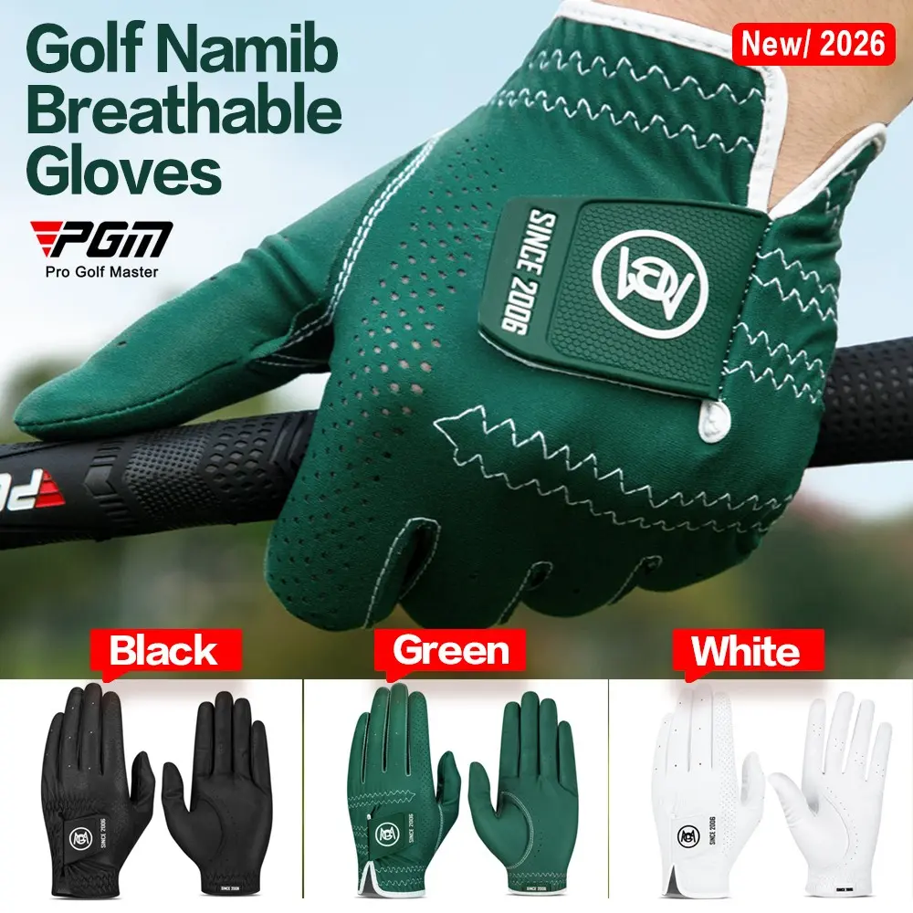 Pgm2026 New Cross-Border Golf Gloves for Men, Nano Ultra-Fiber Fabric, Breathable Pores, Anti-Slip Left Hand Golf Gloves, Golf Accessory