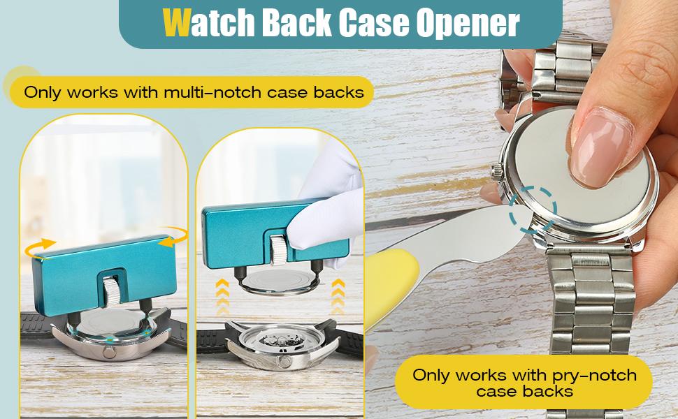 Watch Battery Replacement Tool Kit – Adjustable Case Opener, Watch Band Strap Remover & Pry Back Case Opener, Removal Install Repair Tool for Watch Bands