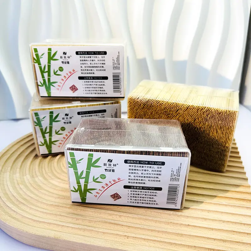 Disposable Carbonized Bamboo Toothpicks, 3500-Count Large Box for Oral Care, Unscented, Single-Tip and Double-Tip Options