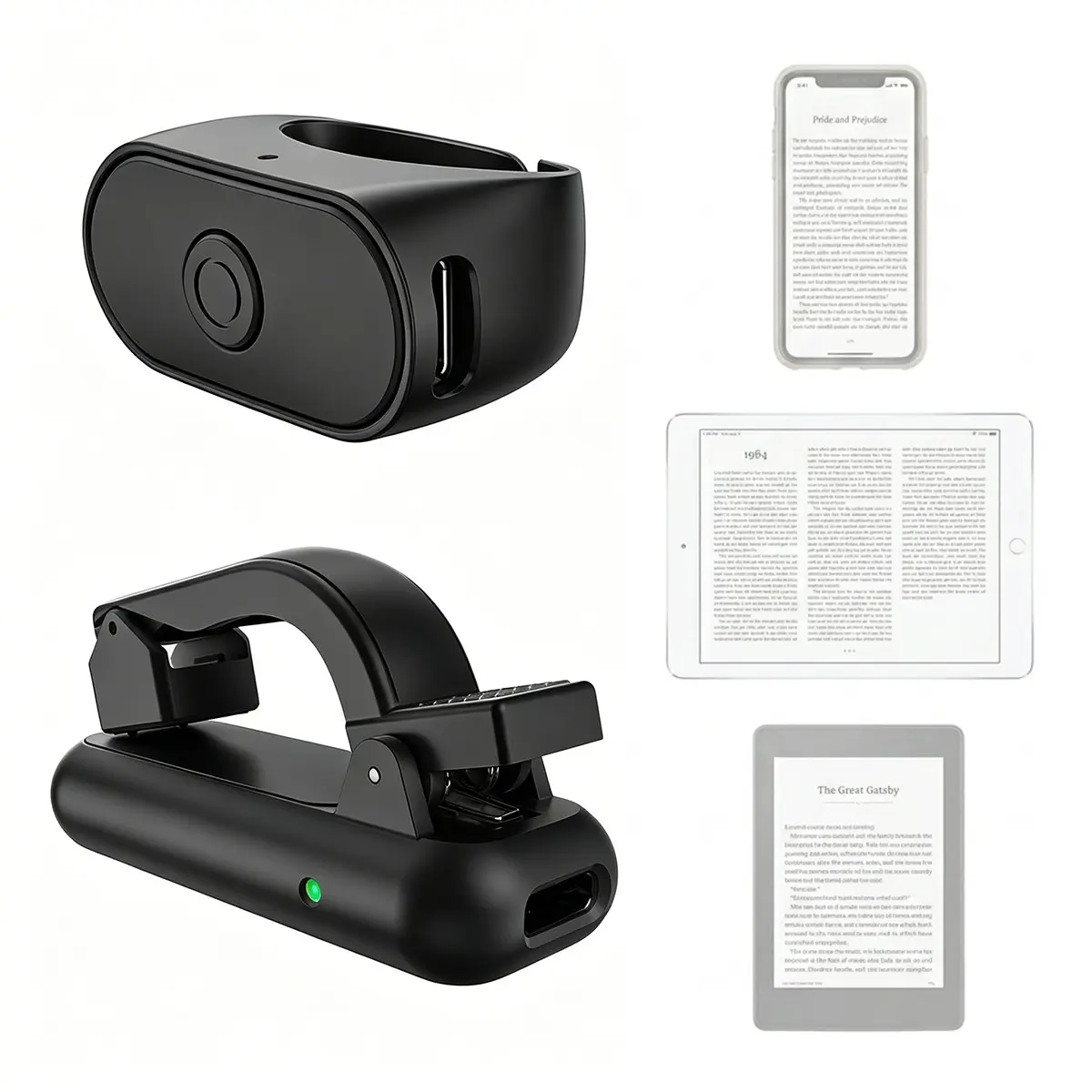 Remote Page Turning Ring for Kindle Paperwhite, Oasis Scribe, Kobo, Camera Remote Control, Compatible with iPhone/iPad, Includes Storage Bag