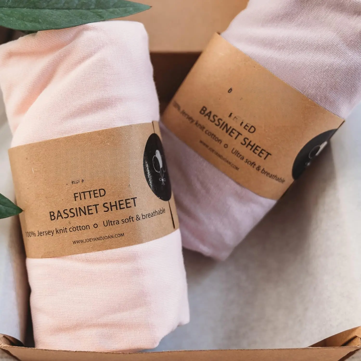 2-Pack 33x20in Fitted Bedside Sleeper Bassinet Sheets - 100% Buttery Soft Cotton, All Seasons, Prop 65 Safe - Compatible with Maxi Cosi Iora, Koola Baby, Baby Joy, Angelbliss, Kidsclub - Pale Pink + Lilac, Fitted Sheets