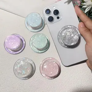 Korean Glitter Coloful Round Magnetic Folding Mobile Phone Grip Holder Socket Pocket Support For iPhone Samsung Xiaomi Smart Tok