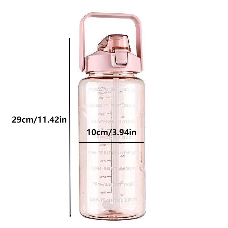 64oz Large Capacity Sports Water Bottle with Straw, Durable Polycarbonate Material, Leak-Proof Design, Ideal for Running & Fitness Activities