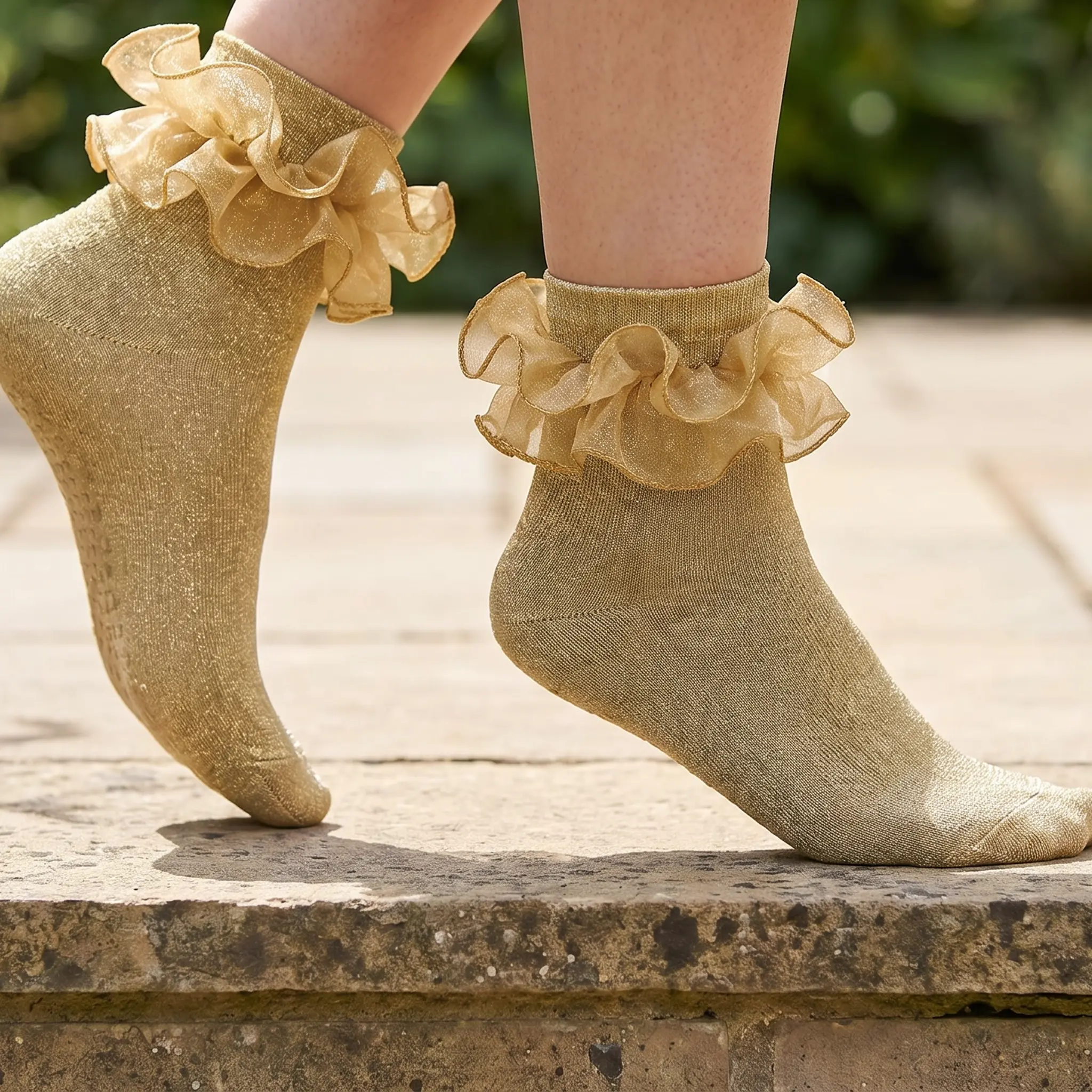 Women's Sparkle Ruffle Ankle Socks