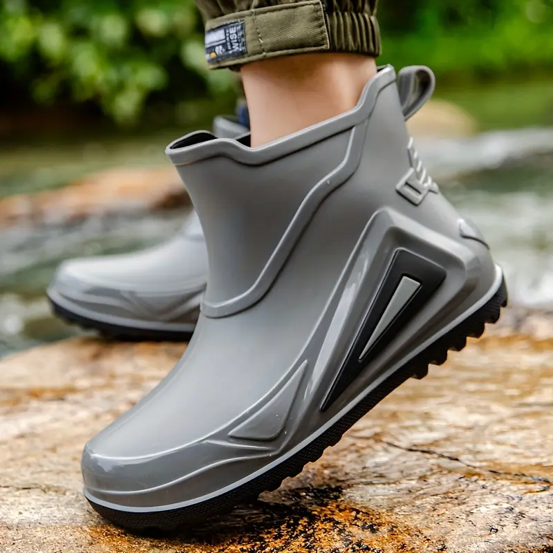 Gray Rain and Snow Boots with Slip-On Design and Durable Sole Akiihool Mens Snow Boots Mens Snow Boots Winter Boots Anti  main image 3