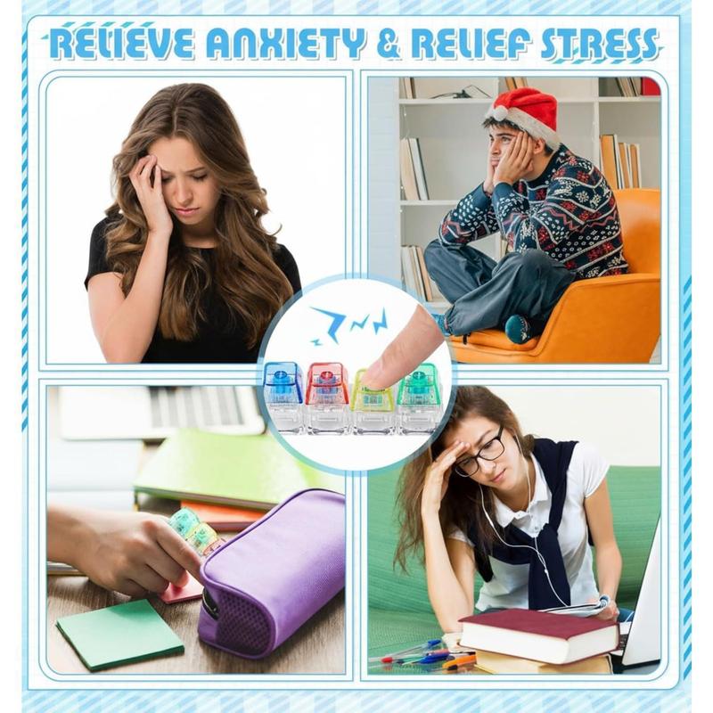 Keyboard Adult Fidget Toy Clicker Toy, Keyboard Fidget Keychain Cube Mechanical Key Button Clicker Stress Relief Gift for Office School Home to Pass The Time