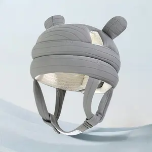 [kids Walker Anti-Fall Hat] 1pc Bear Ear American-Style kids Walker Anti-Fall Hat, Adjustable Baby Crawling Walker Anti-Collision, Suitable for 6-24 Month Old kids Walking Head Protection Device