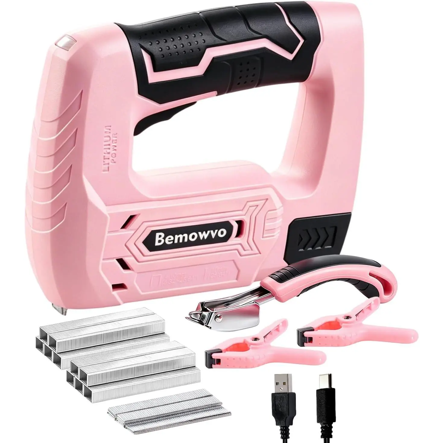 2-in-1 Staple & Brad Nail Gun, 2000mAh Battery,4V Electric Tacker with 2500Pcs &, USB-C Charging, Lightweight for Upholstery, Woodworking, DIY, Home Repair