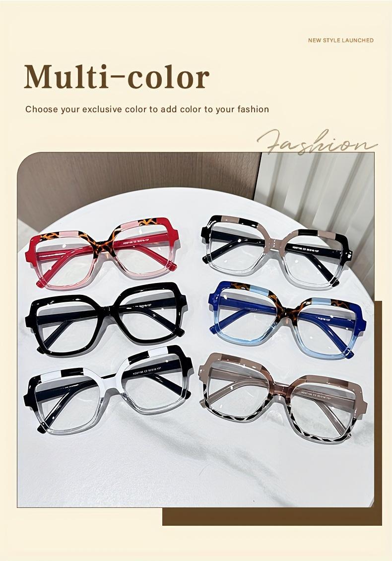 Ladies Elegant Square Frame Glasses, Stylish Contrast Design with Tortoiseshell Pattern, Lightweight Plastic Frame and Clear Lenses for Trendy Daily Wear