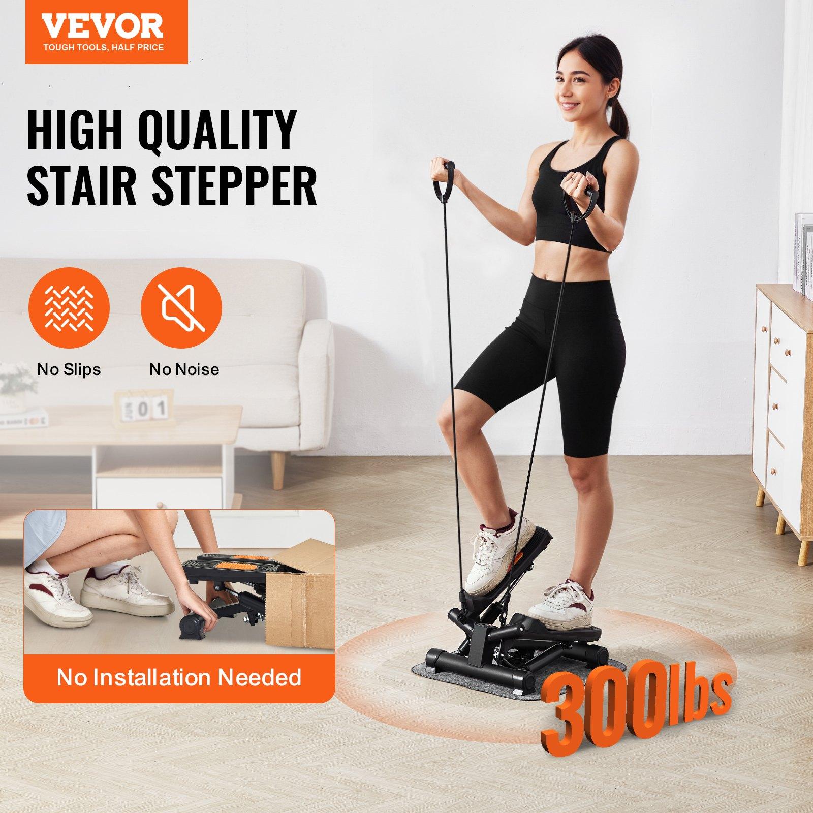 VEVOR Stair Stepper, Mini Stepper for Exercise at Home, Hydraulic Fitness Twist Stepper with Resistance Bands, Full Body Workout Cardio Equipment, Stair Climber with LCD Monitor, 330LBS Load Capacity VEVOR Stair Stepper, Mini Stepper for Exercise at Home, Hydraulic Fitness Twist Stepper with Resistance Bands, Full Body Workout Cardio Equipment, Stair Climber with LCD Monitor, 330LBS Load Capacity