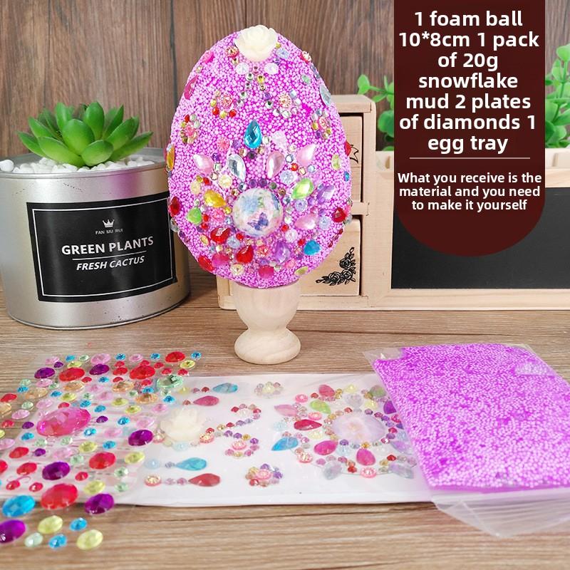 Snowflake Mud Painted Eggs Easter Happy Egg Decoration Set Kindergarten Creative Handicraft Activity Game