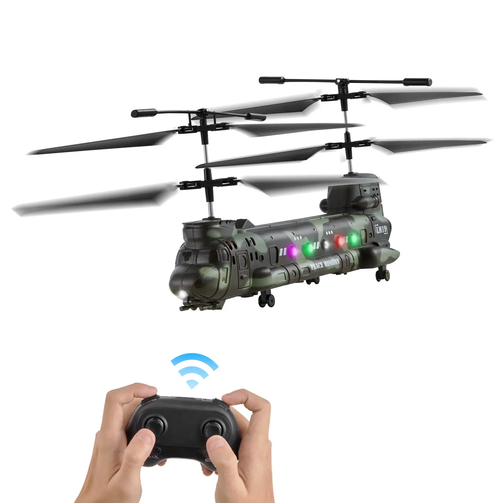 【DealsForYouDays】【DealsForYouDays】VEVOR RC Helicopter, 2.4GHz Military Remote Control Helicopter, 3.5 Channel RC Airplane for Kid, 20 Mins Flight Time, One-Key Takeoff/Landing LED Lights, Flying Plane Toys for Kids Ages 8 and up