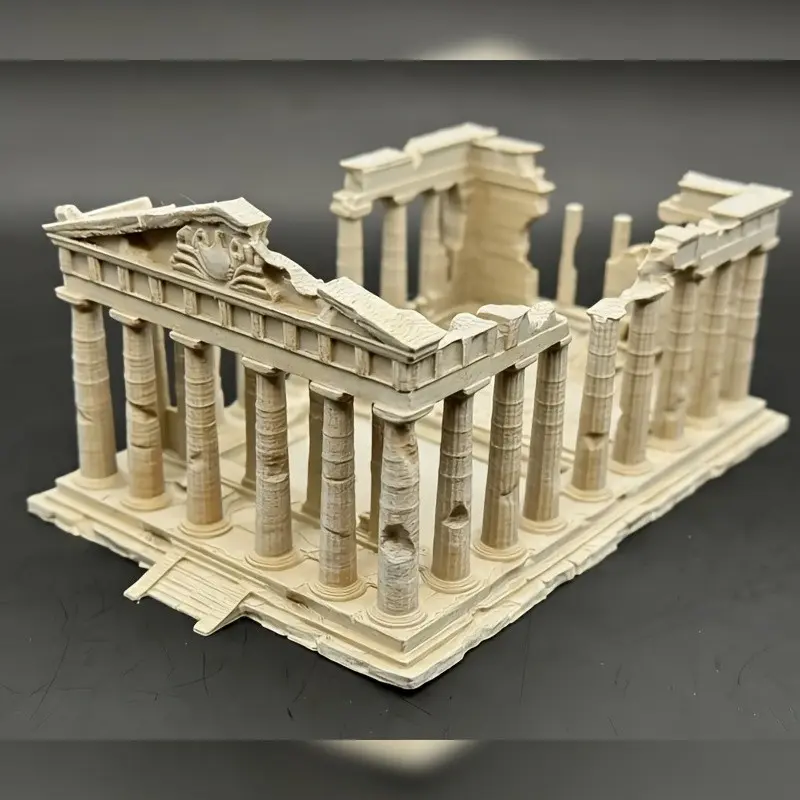 Vintage Parthenon Temple Replica Aquarium Decor, Fish Decorations For Tank, Submersible Water Feature, Ancient Greek Architecture, Fish Tank Hideout, Retro Underwater Scene, Aquarium Decorations