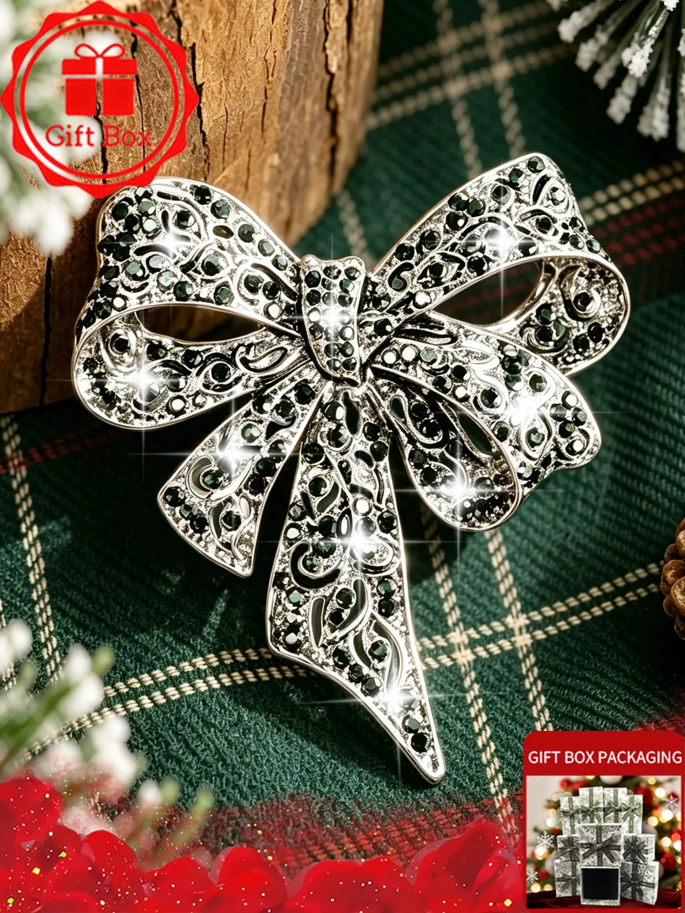 Bowknot Brooch with gift box, Exquisite brooch, 2026 spring and summer new style, Wearing at banquets and holidays, Also be used as an accessory for autumn and winter sweaters and coats, Perfect as a birthday gift for family, friends and couples