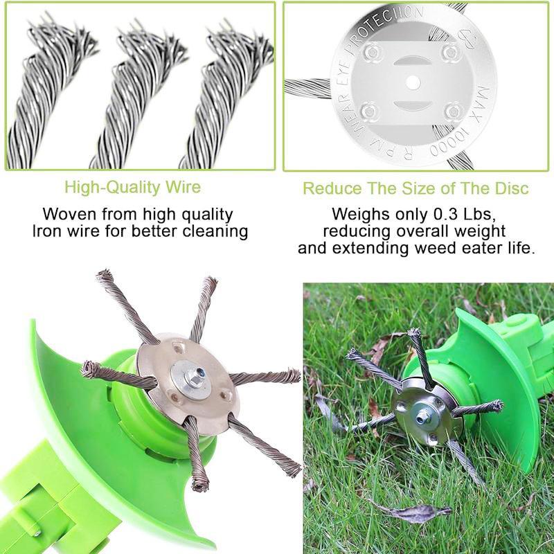 1 Pack Upgraded lithium weeding blade, 6 Inches Steel Wire Weed Trimmer Head,Replacement Weed Wacker Attachment for Electric Cordless String Trimmers,Spindle 5mm Tool