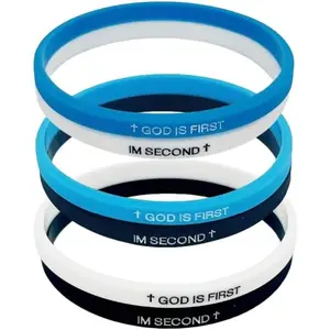 GOD IS FIRST Bracelet IM Second Christian   Rubber Wristbands Couple Bracelets  Faith  for Women Men