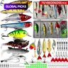 255/205/166/75 pcs Fishing Lures Tackle Box Kit, Fishing Supplies, Fishing Kits, Tackle Set, Saltwater and Freshwater Bass and Trout Accessories with Topwater Lures, Hooks and Spinnerbaits, Gift for Men #GLOBAL PICKS