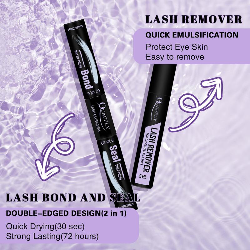 Individual False Eyelashes with Tools, 1 Set Mixed Length & Style Natural Look Eyelash Extensions, Self Grafting Curl Eyelashes, Eye Makeup Enhancement, Diy Volume Eyelashes