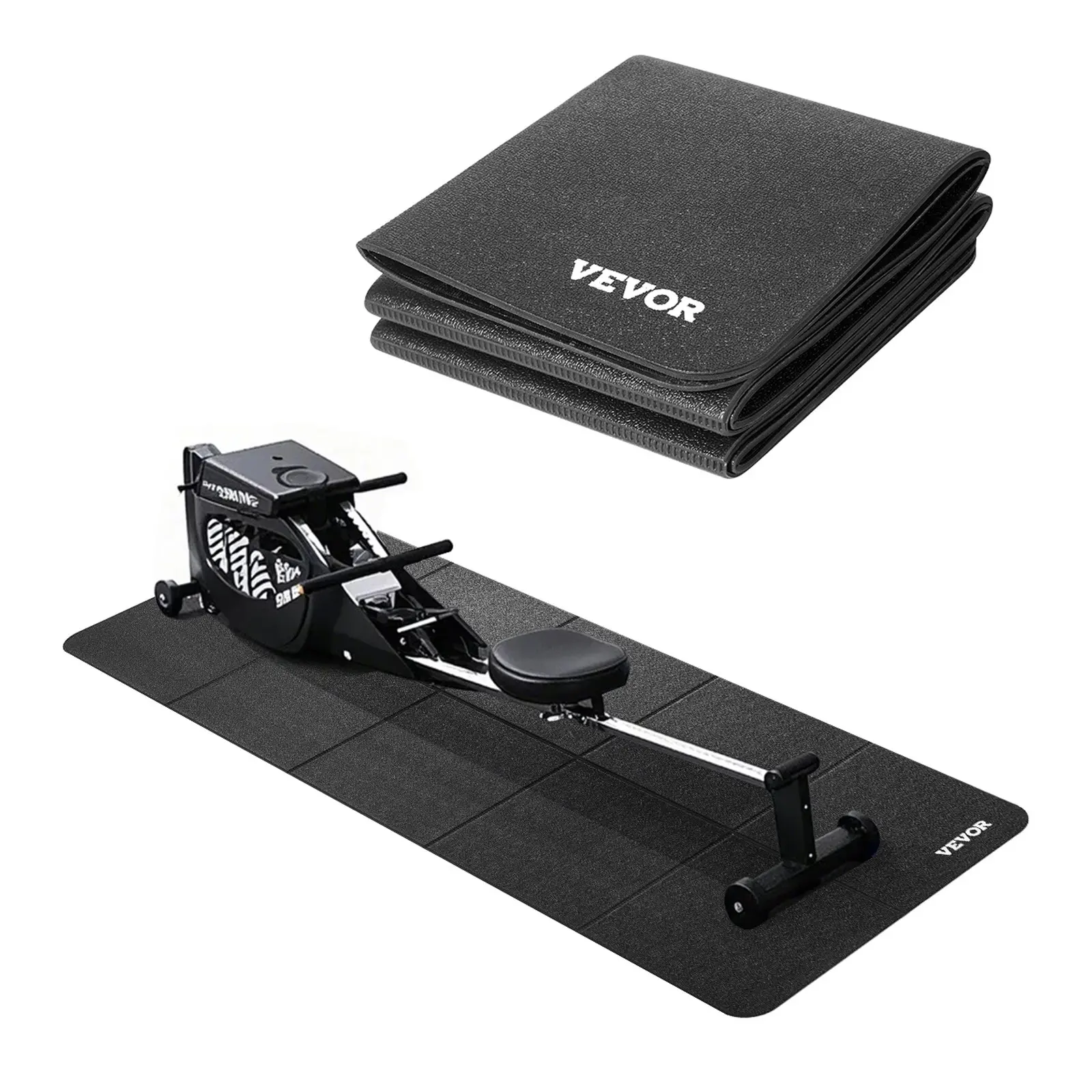 【DealsForYouDays】VEVOR Foldable Walking Pad Treadmill Mat, 1/4" Thick, 24" x 68" Exercise Equipment Mat for Elliptical on Carpet Hardwood Floor, High Density PVC Floor Protector, Waterproof and Non-slip for Home Gym